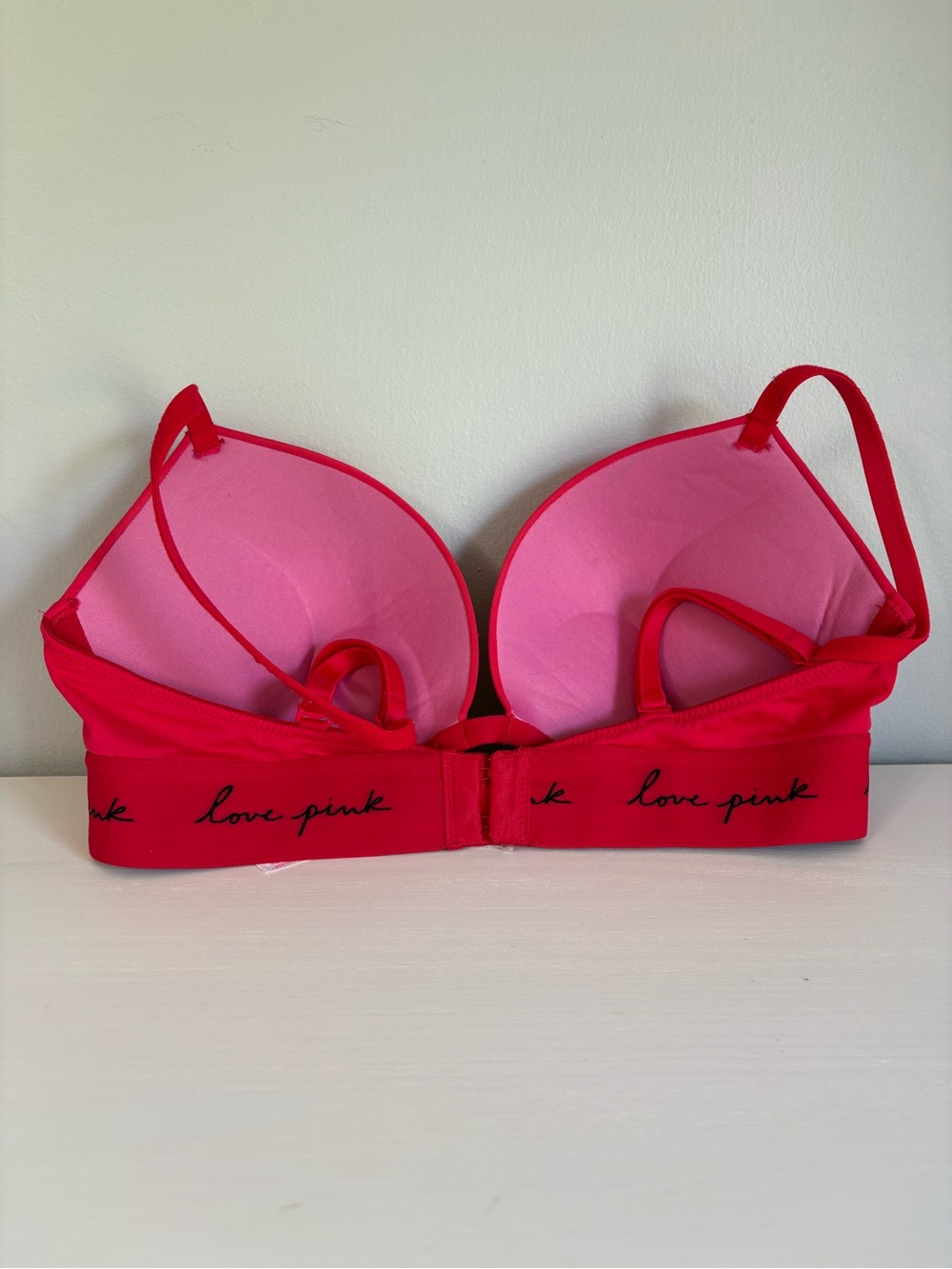 VS PINK Wear Everywhere Super Push-Up Bra Red 34C - Picture 4 of 5